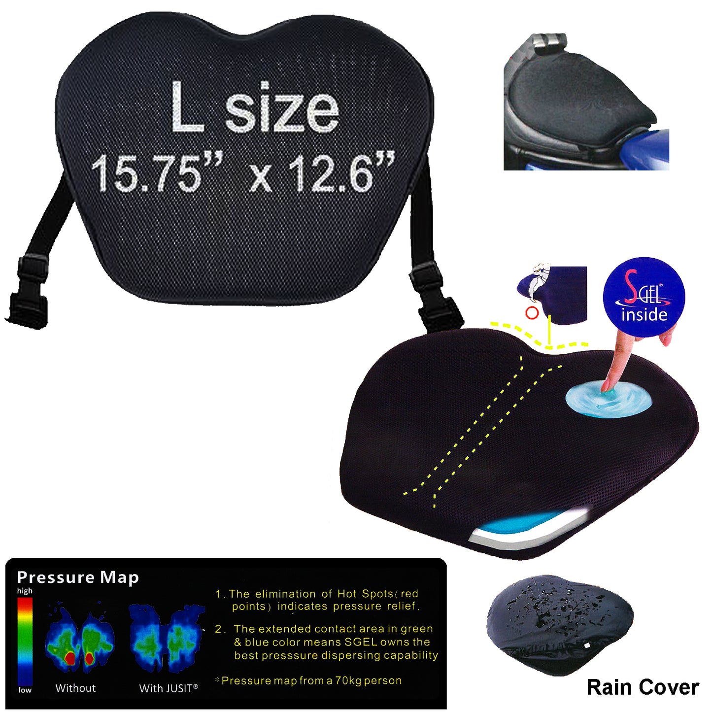 Jusit Gel Seat Cushion Large