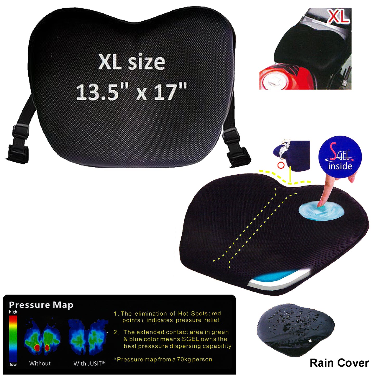 Jusit Gel Seat Cushion Xlarge