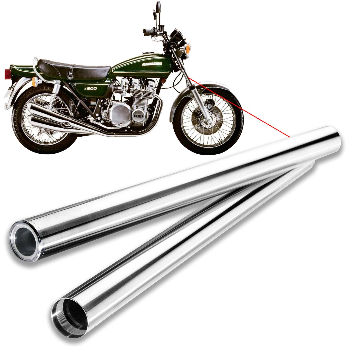 Kawasaki Z1 Z1A Z1B 73-75 Fork Stantions Pair 36mm