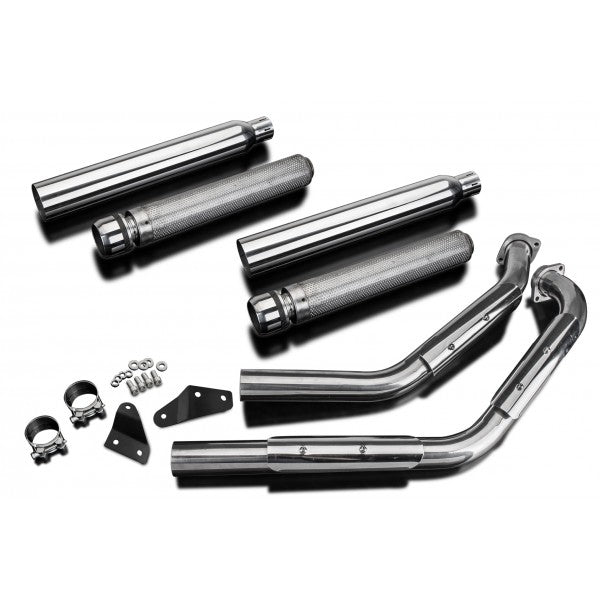 Suzuki VL800 01-09 2-2 Stainless Steel Full Exhaust System with Stainless Steel Cans