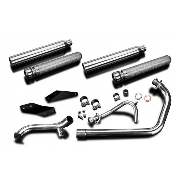 Yamaha XV250S 96-00 2-2 Stainless Steel Full Exhaust System with Stainless Steel Cans