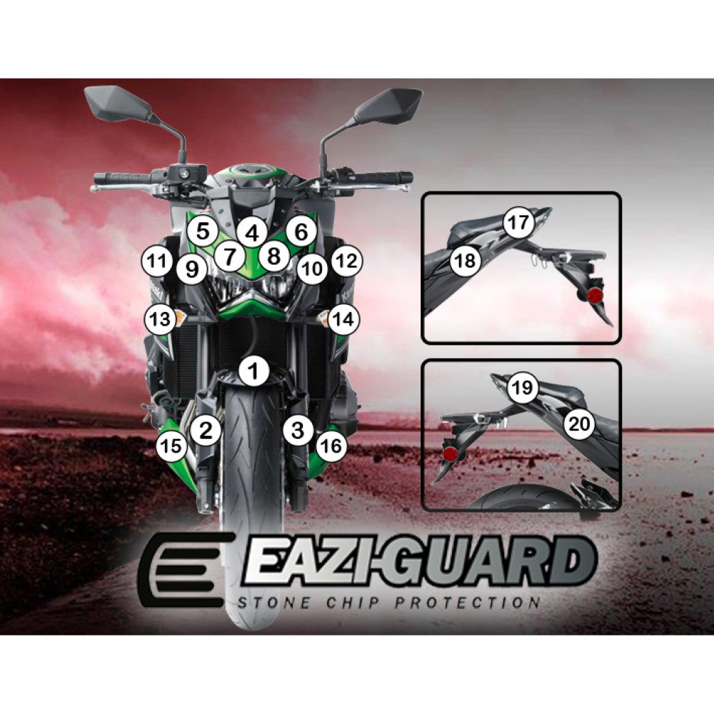 KAWASAKI Z800 2013-2016 Gloss Eazi-Guard Paint Protection Kit