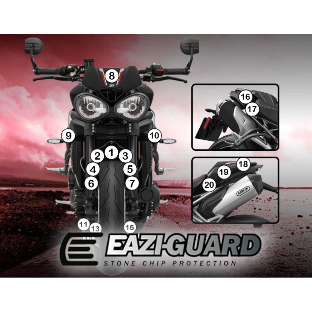 TRIUMPH 1050 SPEED TRIPLE RS 2018> Matt Eazi-Guard Paint Protection Kit