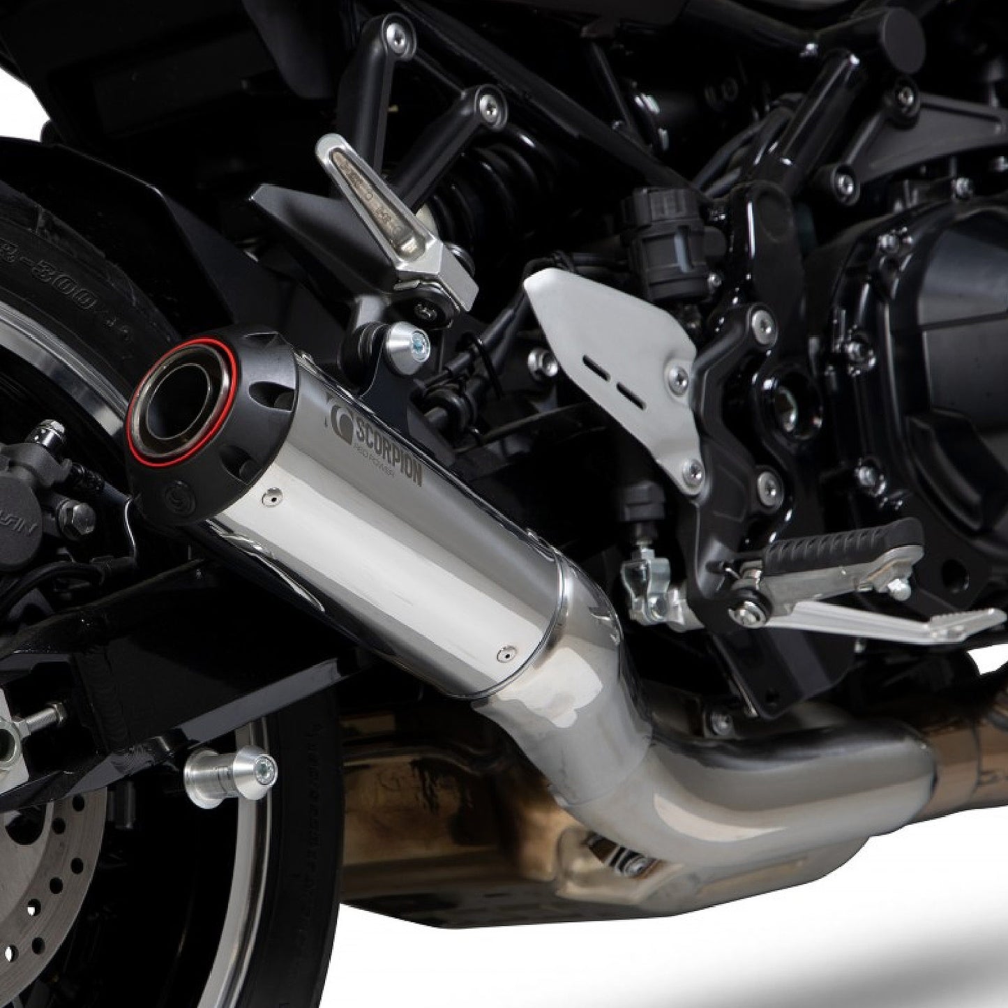 Kawasaki Z900RS 18- Red Power Stainless Steel Slip-on Exhaust