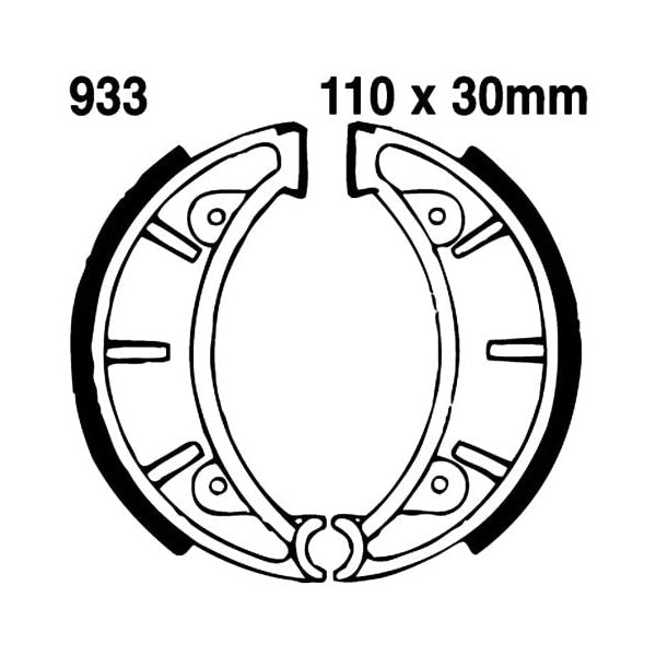 933G EBC Grooved Brake Shoes