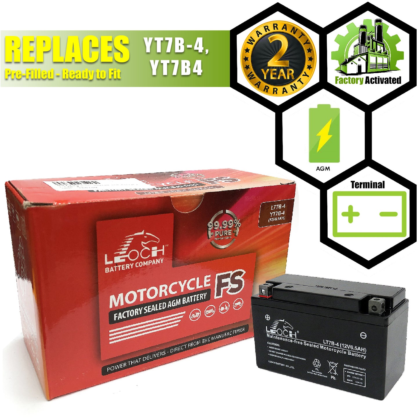 LT7B-4 Leoch Sealed AGM Battery