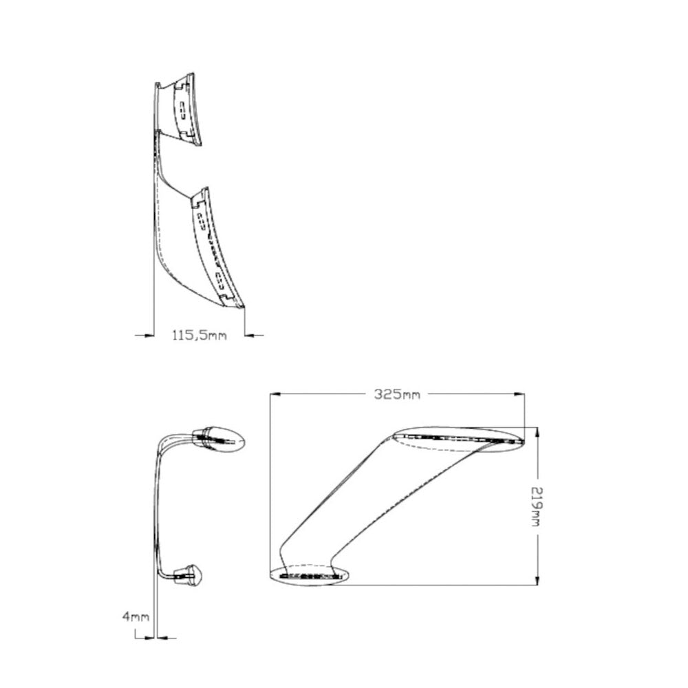 Ducati Panigale V2 20-22 V4 18-19 Puig Race Downforce Spoiler Wings Black