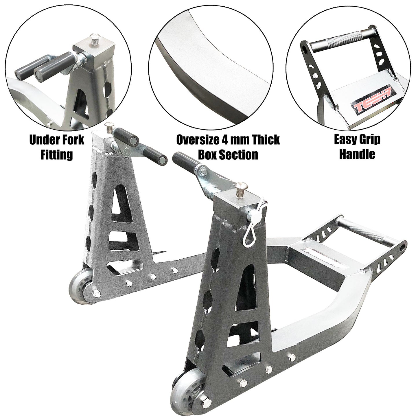 Tech7 Pro Range Front Aluminium Heavy Duty Paddock Stand
