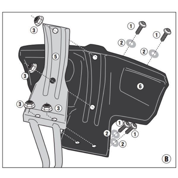 Givi RM2139Kit Mounts Rear Mudflap RM02
