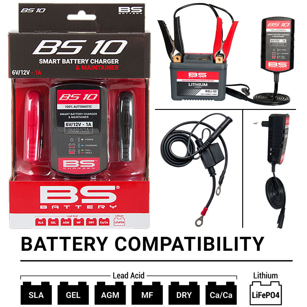 BS10 Smart Charger 6V/12V 1A (AC Plug EU Fitting)