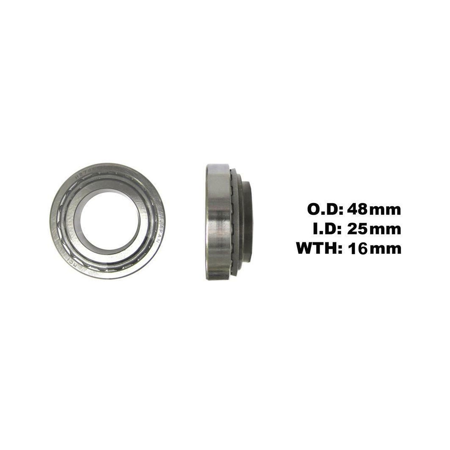Steering Head Stock Taper Race Bearing (Single) Size 25x48x16mm