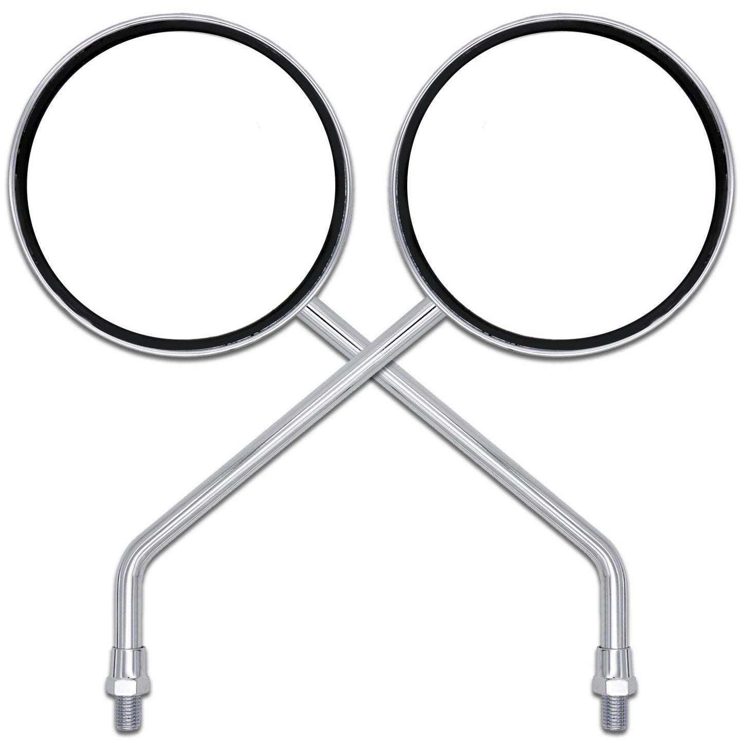Universal Mirror Set Chrome Round 10mm (Standard Thread) Pair