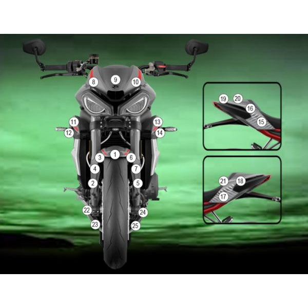 Triumph Street Triple RS 20-22 Eazi-Guard Body Paint Protection Kit Matte