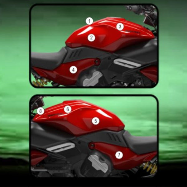 Ducati Diavel V4 2023 Eazi-Grip Tank Paint Protection Kit Matte