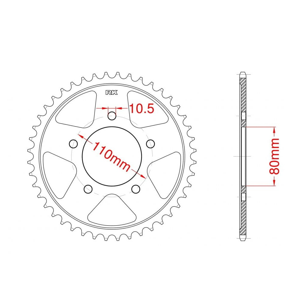RK Rear Steel Sprocket 520 Pitch 49 Teeth JTR1334.49