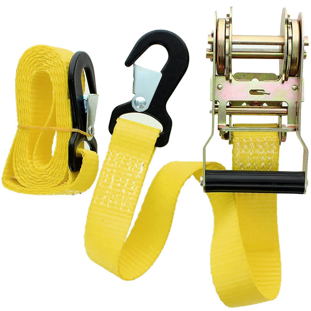 Auto Tightening Compact SuperTieDown 1.5in x 8ft Strap With Flat Snap Hook