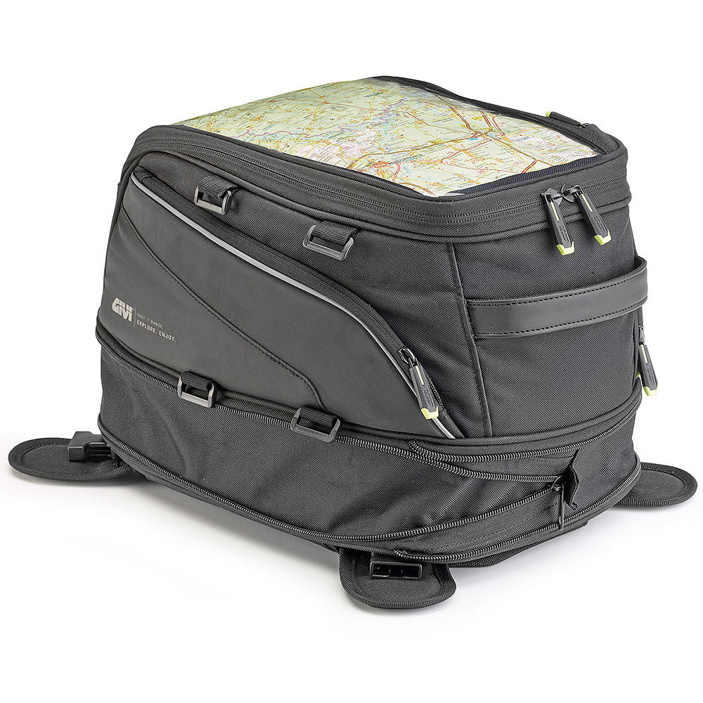 Givi EA130B Motorcycle Expandable Magnetic Tank Bag Black 26L Motorbike Luggage