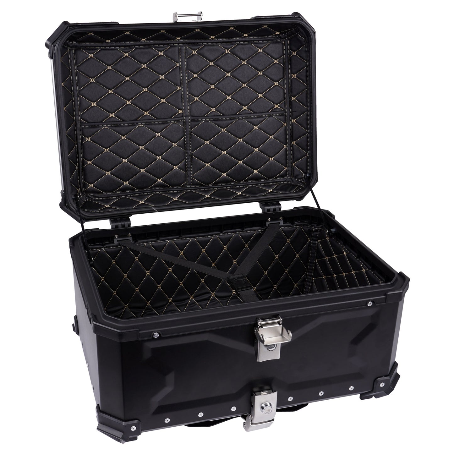 100L Bike-It Aluminium Top Box Black with Mounting Plate