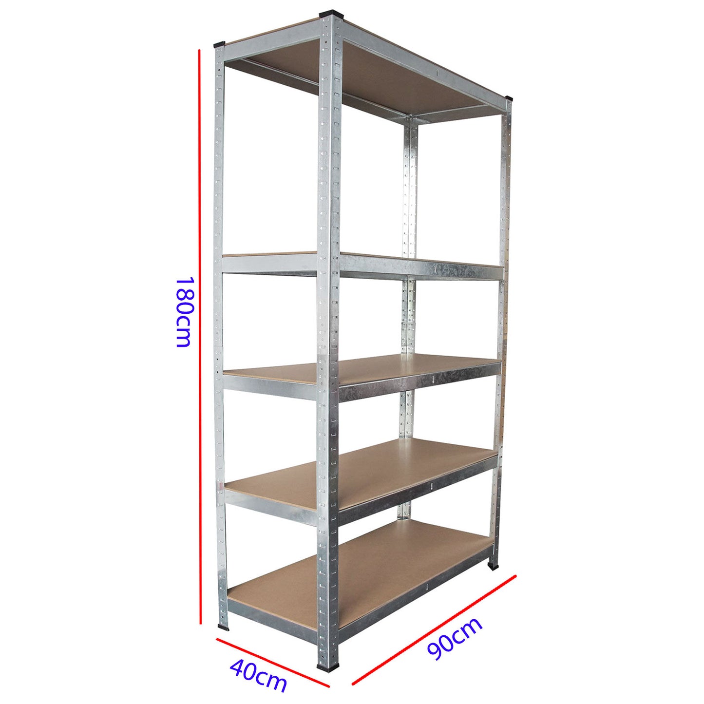 Boltless Shelving Rack 5 Layers 90x40x180 100kg Capacity