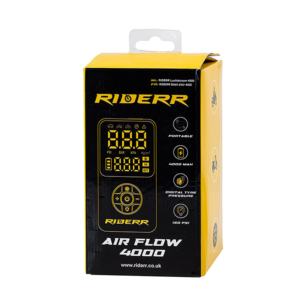 Riderr Air Flow 4000 Black Pocket Tyre Pump