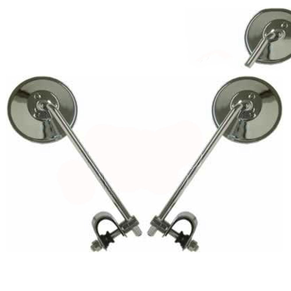 10mm Chrome Mirrors Clamp On Pair