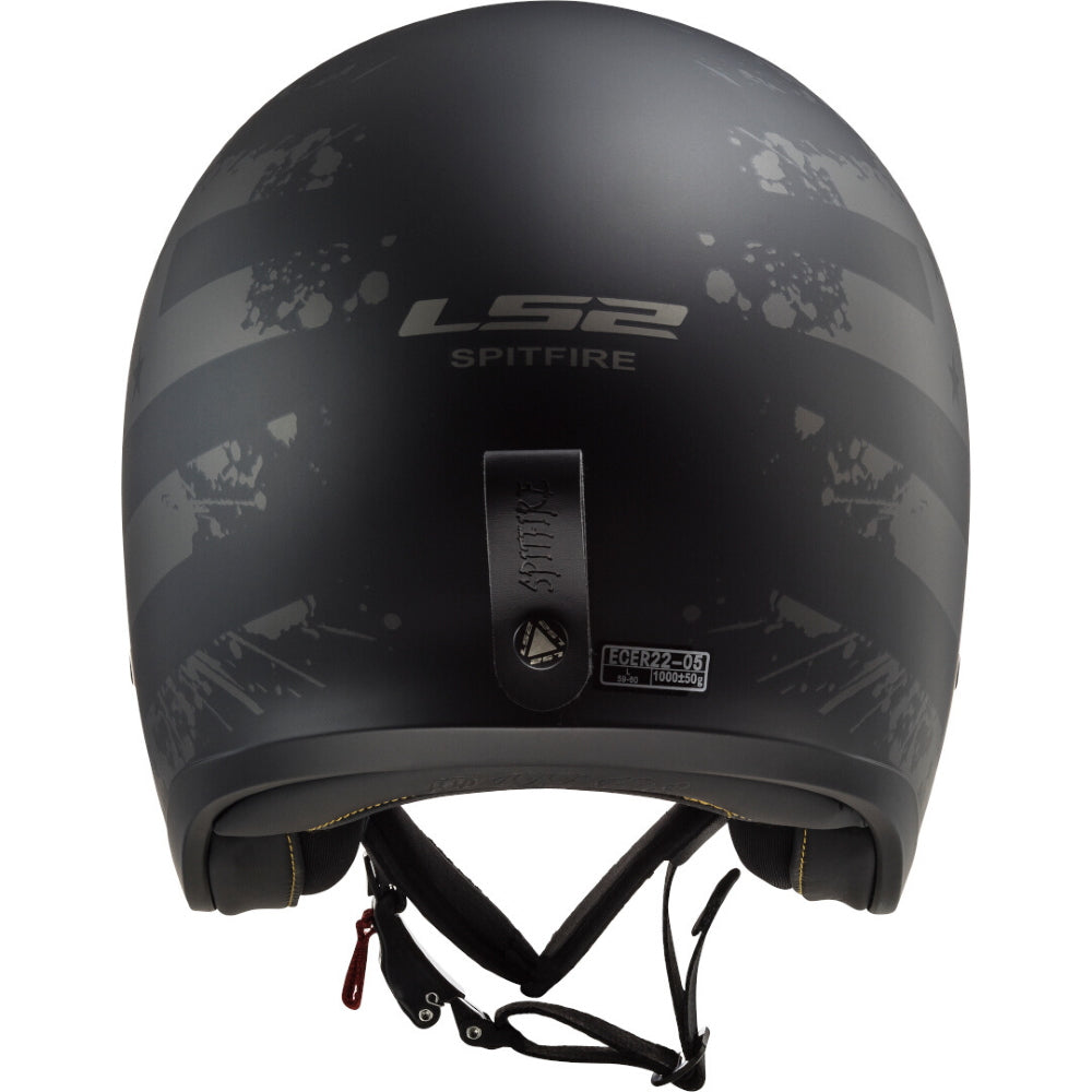 LS2 OF599 Spitfire Black Flag Open Face Helmet