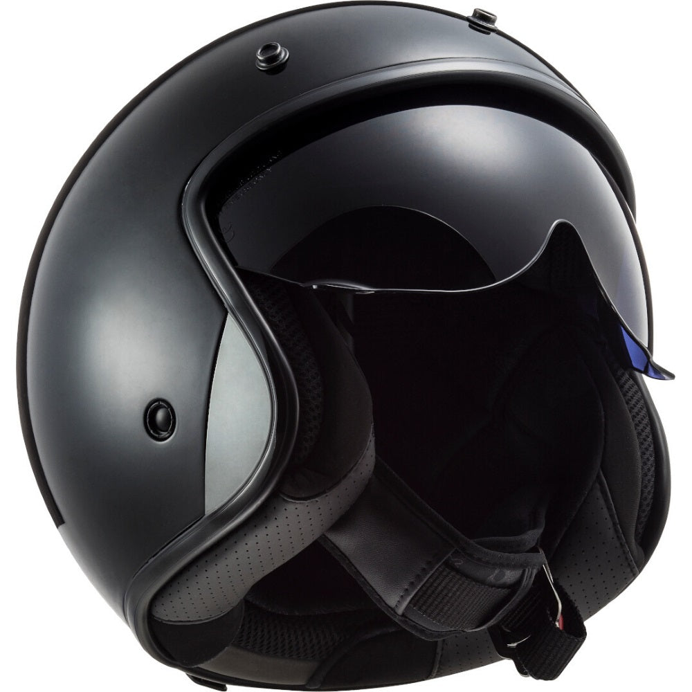 LS2 OF601 Bob Solid Gloss Black Open Face Helmet
