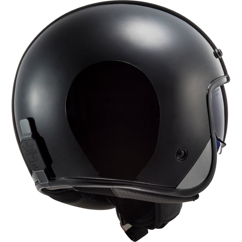LS2 OF601 Bob Solid Gloss Black Open Face Helmet