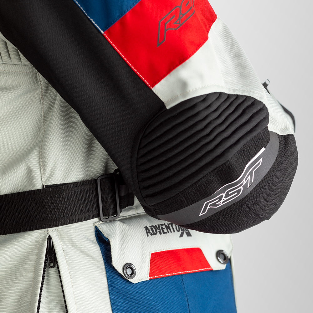 RST Pro Series Adventure-X Airbag CE Men Textile Jacket Ice Blue Red