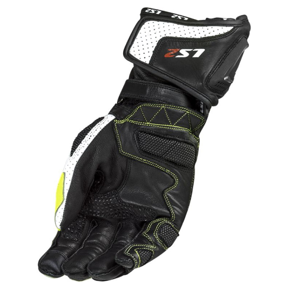 LS2 Swift Racing Gloves Black Neon Yellow