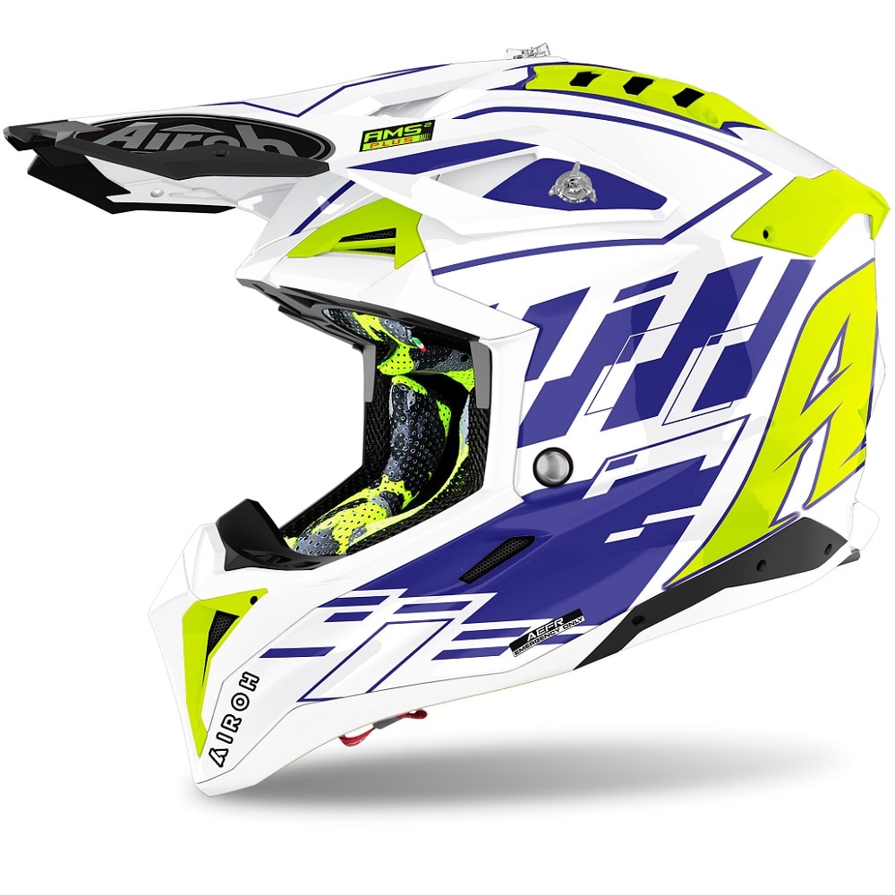 Airoh Aviator 3 Rampage Blue Motocross Helmet