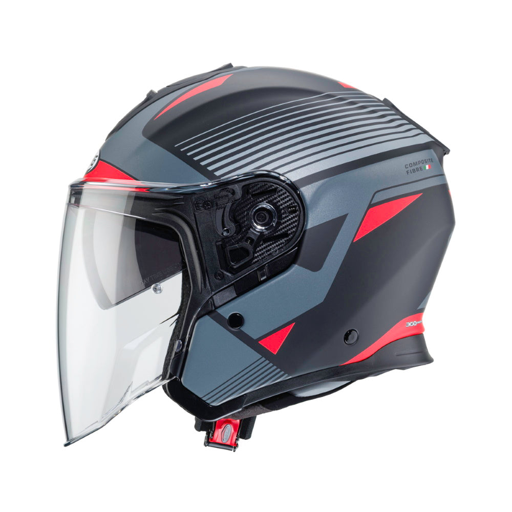 Caberg Flyon Rio Matt Black Red Silver Open Face Helmet