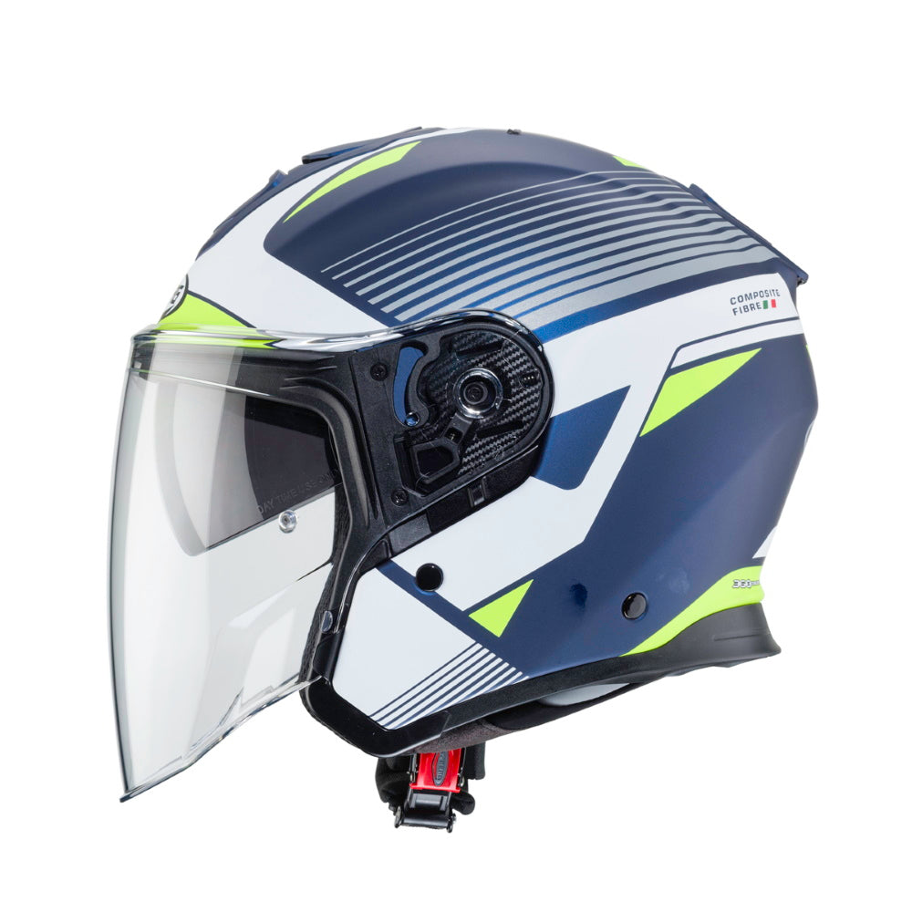 Caberg Flyon Rio Matt Blue White Yellow Silver Open Face Helmet