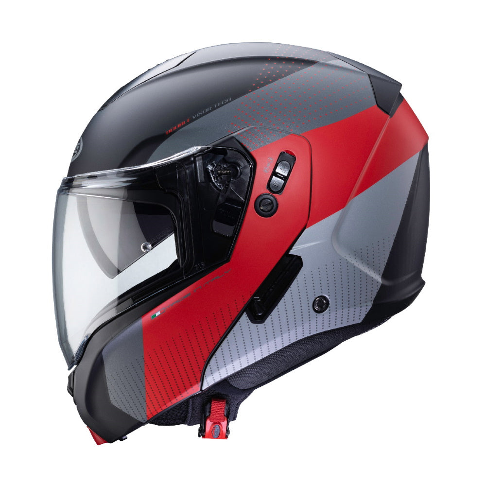Caberg Horus Scout Matt Black Red Flip Front Helmet