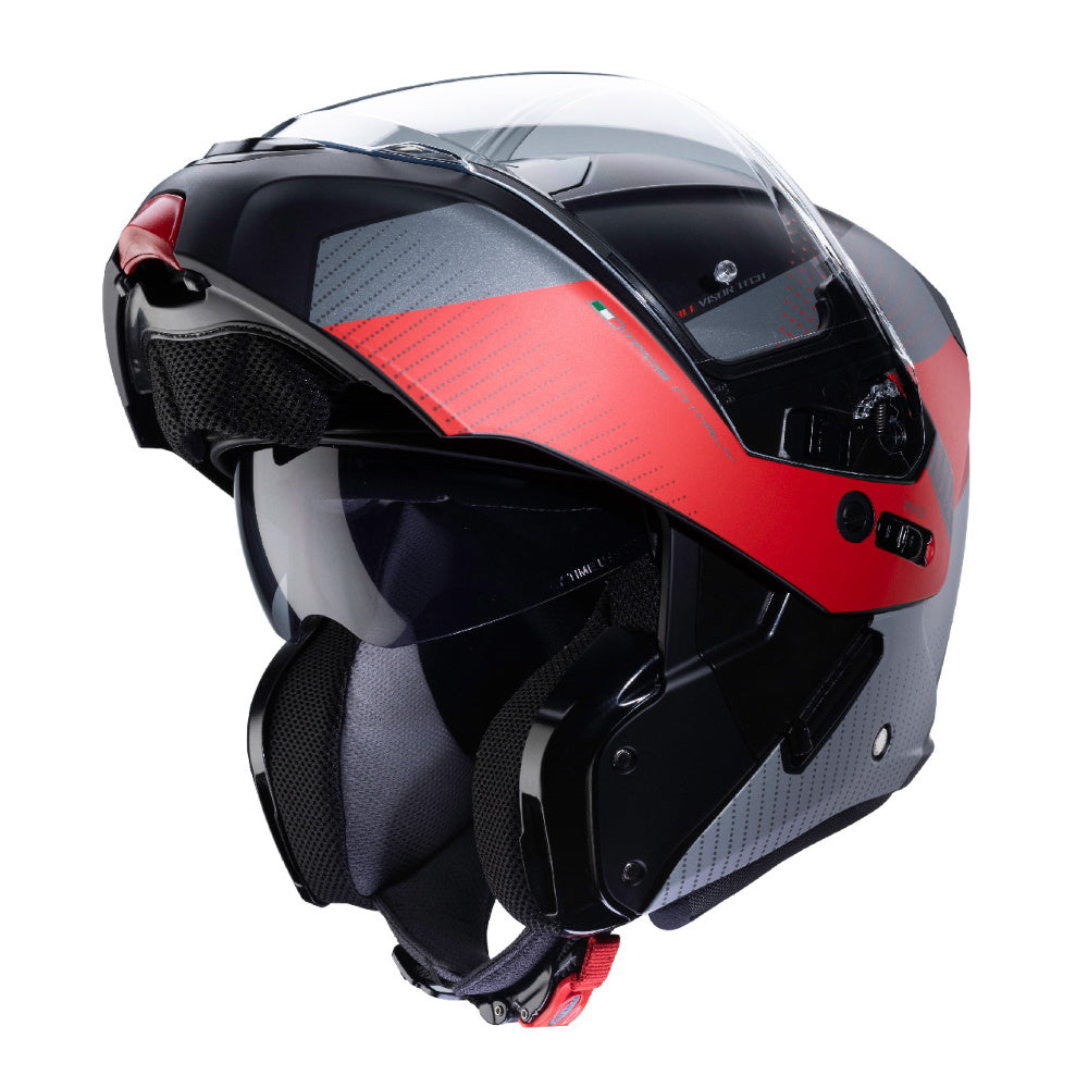 Caberg Horus Scout Matt Black Red Flip Front Helmet