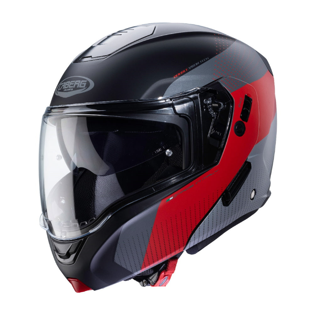 Caberg Horus Scout Matt Black Red Flip Front Helmet
