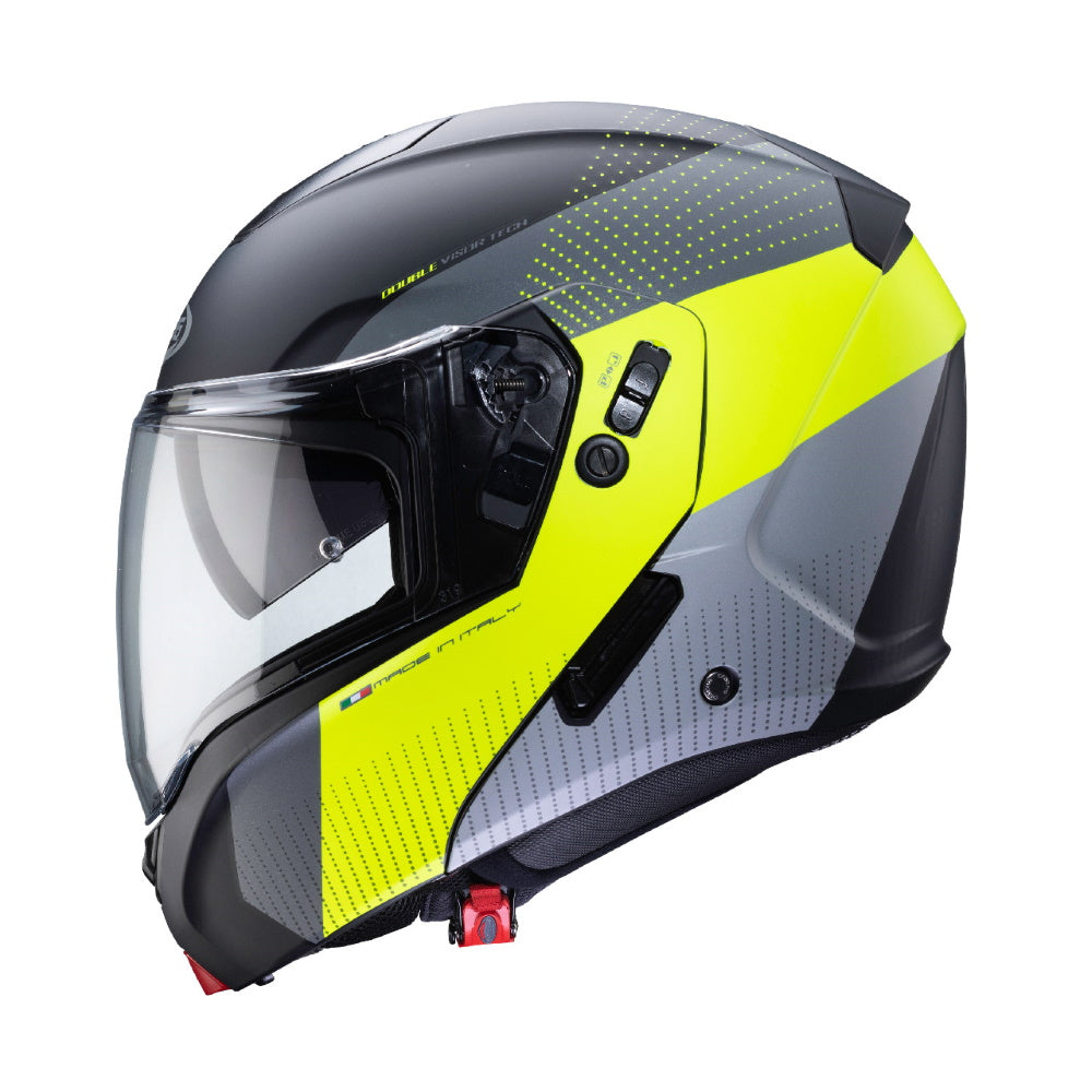 Caberg Horus Scout Matt Black Yellow Flip Front Helmet