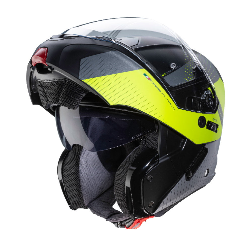Caberg Horus Scout Matt Black Yellow Flip Front Helmet