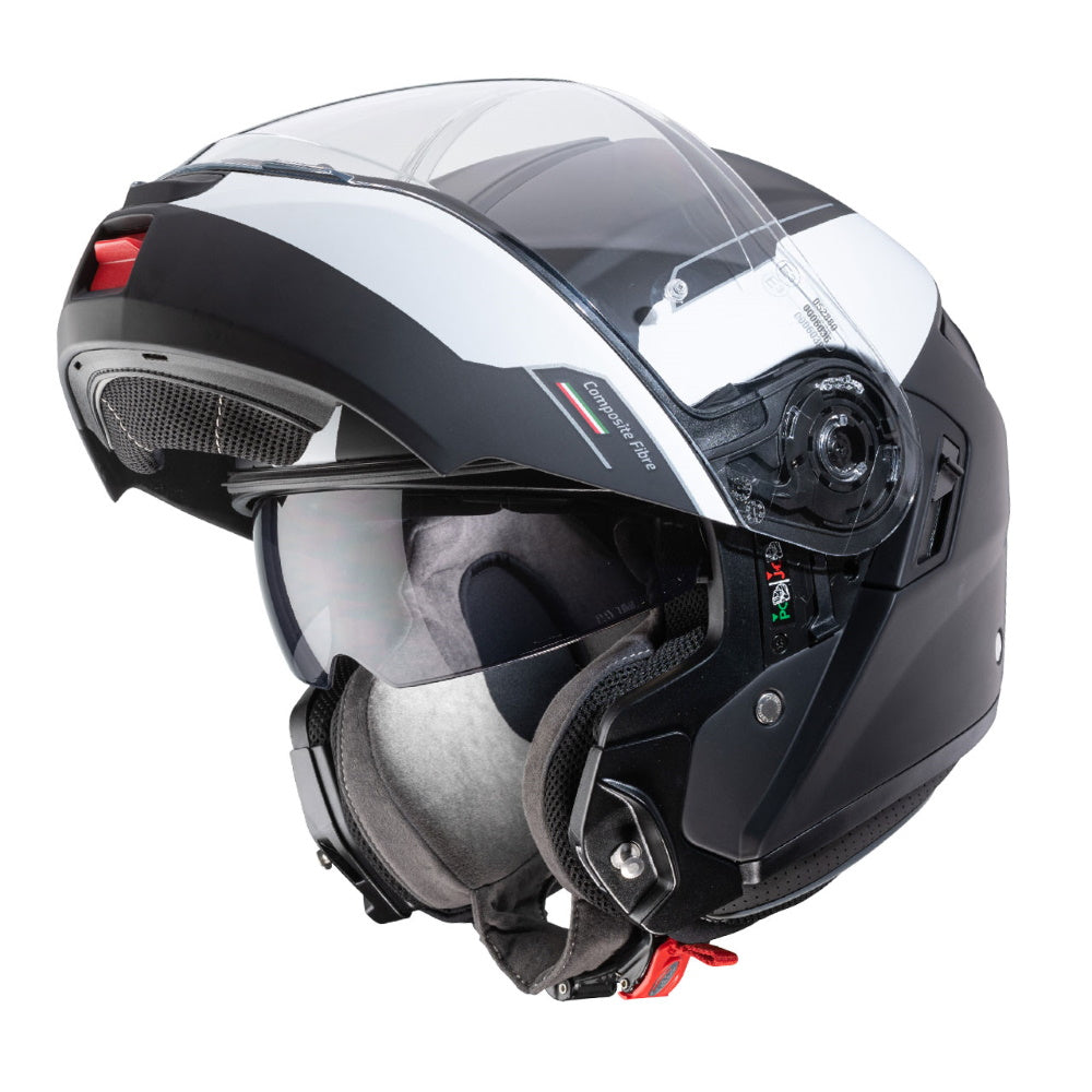 Caberg Levo Prospect Matt Black White Flip Front Helmet
