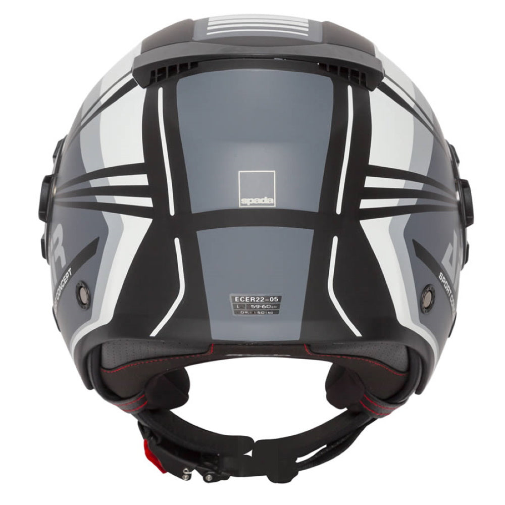 Spada Lycan Strobe Matt Black White Open Face Helmet