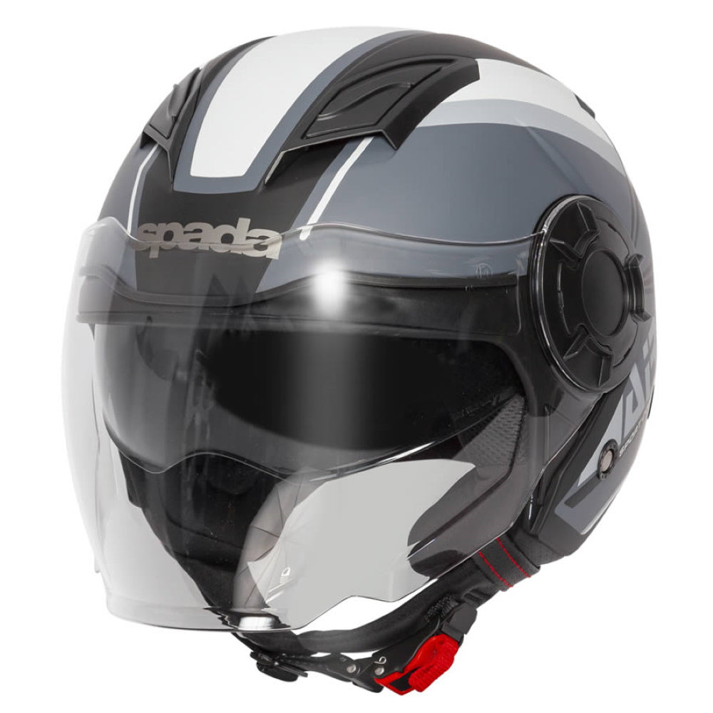 Spada Lycan Strobe Matt Black White Open Face Helmet