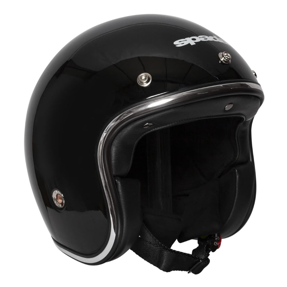 Spada Classic Black Open Face Helmet