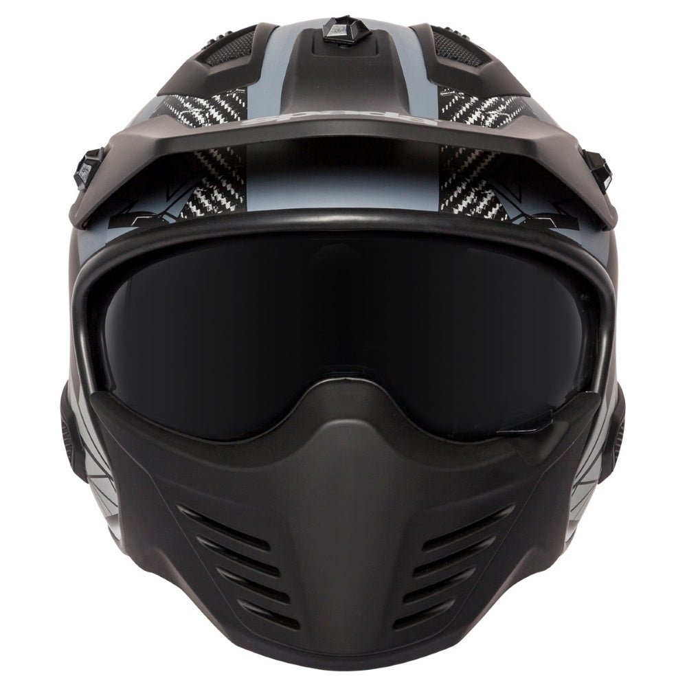 Spada Storm Matt Black Grey Silver Open Face Helmet