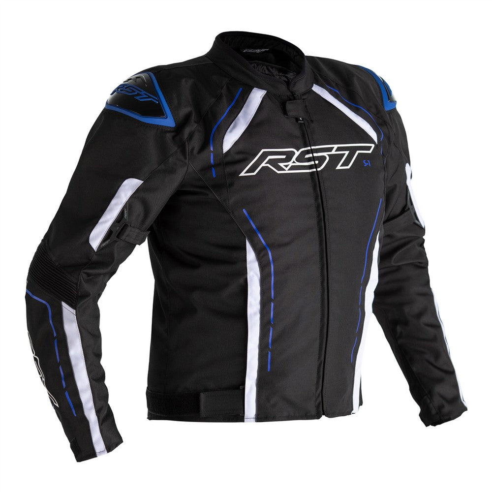 RST S-1 CE Textile Jacket Black White Blue