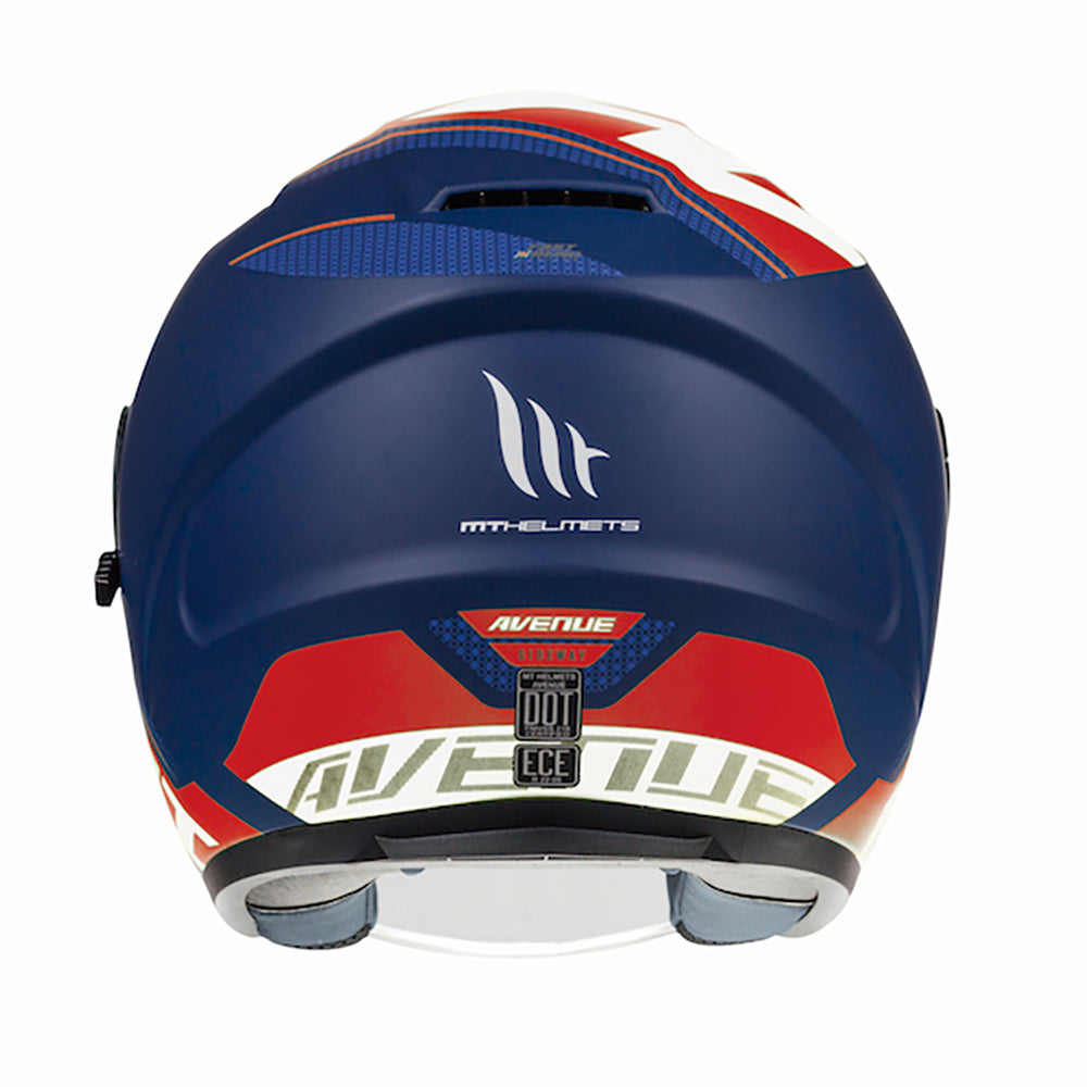 MT Avenue Sideway Matt Blue Red White Open Face Helmet