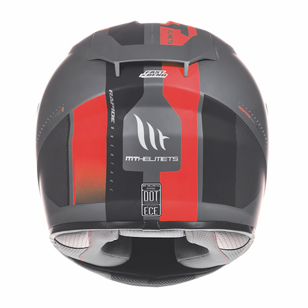 MT Rapide Overtake Matt Black Red Full Face Helmet