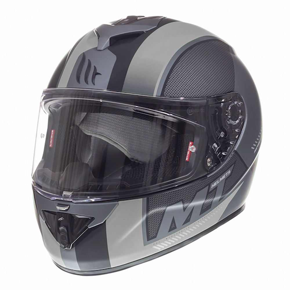 MT Rapide Overtake Matt Black White Full Face Helmet