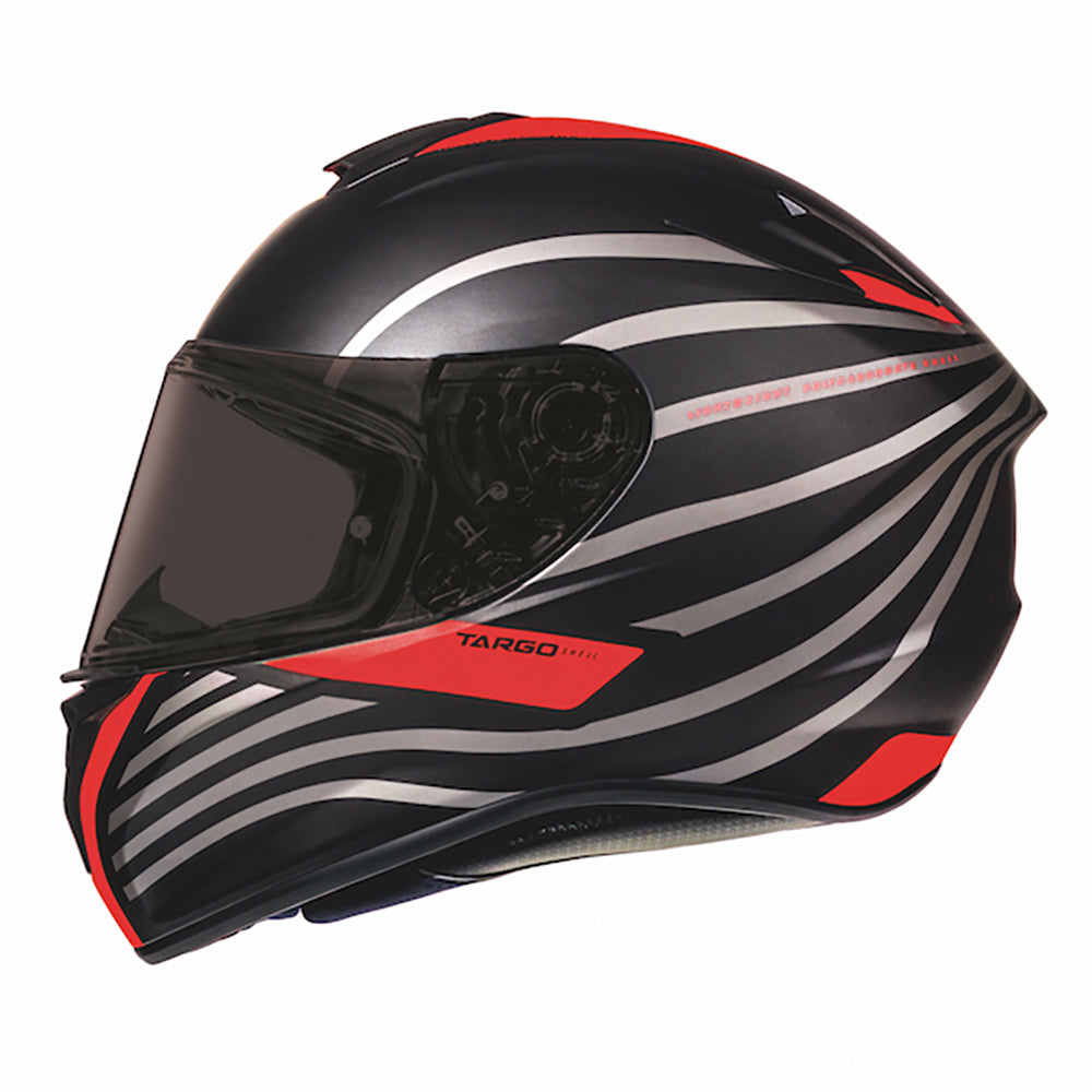 MT Targo Doppler Matt Black Red Full Face Helmet