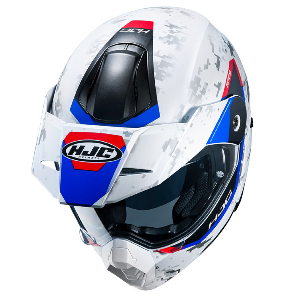 HJC C80 Bult MC21SF White Red Blue Dual Sport Helmet