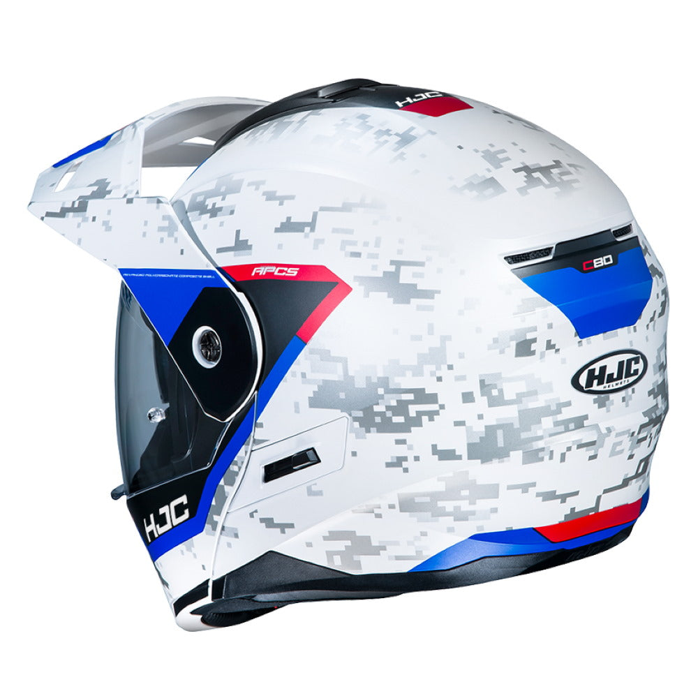 HJC C80 Bult MC21SF White Red Blue Dual Sport Helmet